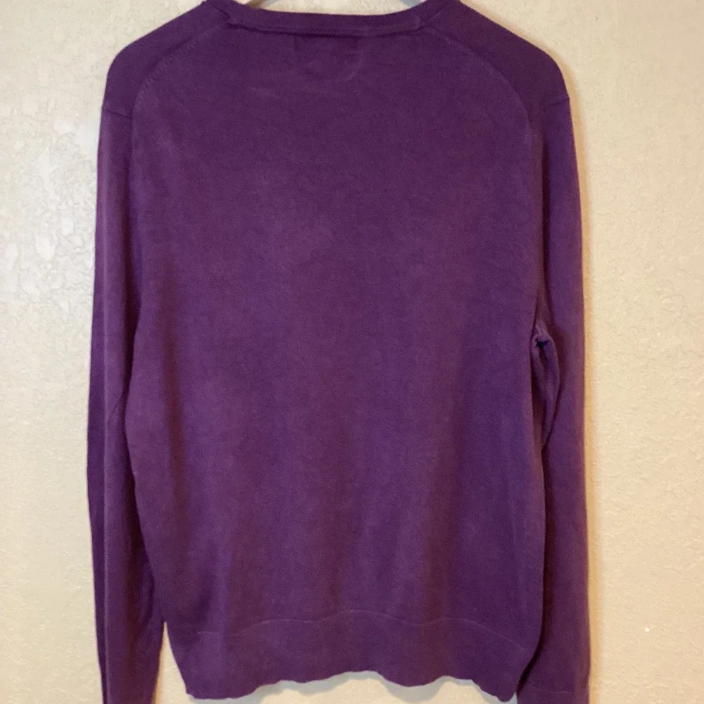 Banana Republic Luxury Blend Men's Medium Burgundy V-neck sweater, Silk/Cashmere